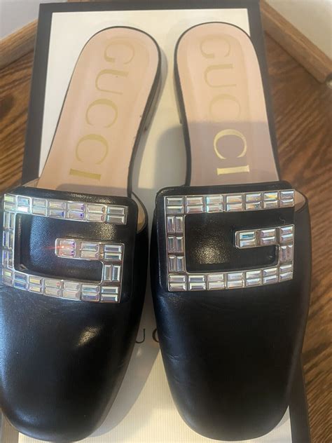 gucci crystal g mules